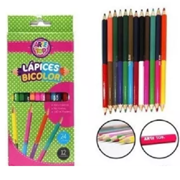 Lapices bicolores 12un. Arte Top