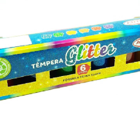 Tempera Glitter 6 colores Artel