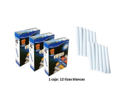 Tiza blanca 12un.
