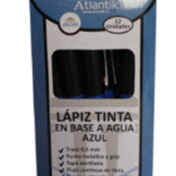 Lapiz Tinta Azul con grip Atlantik