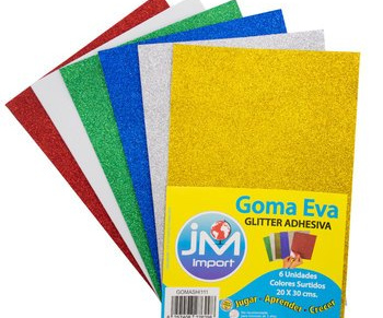 Goma eva Glitter adhesiva 20x30 3un
